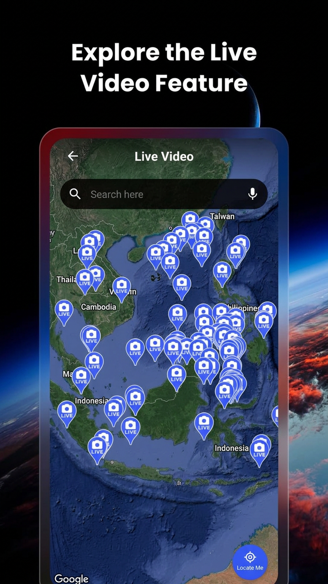 Live Earth Map screen 2
